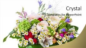  Presentation with white flowers of jasmine - Slide set featuring wedding bells - flowers bouquet isolated on white background and a white colored foreground