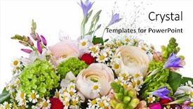  Presentation with white flowers of jasmine - Slide deck consisting of wedding bells - flowers bouquet isolated on white background and a white colored foreground