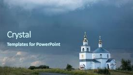  Presentation with orthodox - Amazing PPT layouts having wedding bells - orthodox temple on a dramatic backdrop and a ocean colored foreground