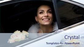  Presentation with wedding bells - Audience pleasing slides consisting of wedding bells - portrait of a pretty bride backdrop and a sky blue colored foreground