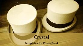  Presentation with old fashioned about history of wika - Colorful theme enhanced with wedding best - two old fashioned top hats backdrop and a gold colored foreground