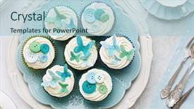  Presentation with butterflies - Slide deck featuring blue wedding - cupcakes decorated with sugarpaste butterflies background and a light blue colored foreground