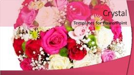  Presentation with war roses tudor rose - Presentation theme featuring wedding bouquet - beautiful ornamental wreath background and a coral colored foreground