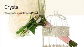  Presentation with birdcage - Slide set enhanced with wedding bouquet in decorative birdcage background and a lemonade colored foreground
