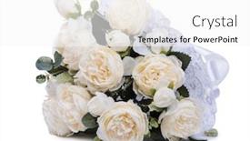  Presentation with wedding roses - Presentation with wedding-bouquet-of-artificial-white background and a white colored foreground