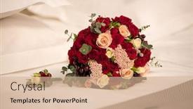  Presentation with wedding roses - Slides consisting of wedding-bouquet-of-roses background and a coral colored foreground