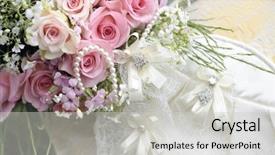  Presentation with wedding roses - Beautiful slide deck featuring wedding bouquet of roses backdrop and a light gray colored foreground
