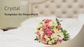  Presentation with wedding roses - Colorful presentation enhanced with wedding-bouquet-on-bed-roses backdrop and a mint green colored foreground