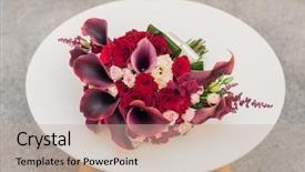  Presentation with wedding calla lily - Slides having wedding bouquet on the table background and a mint green colored foreground