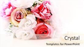  Presentation with pearl - Slide deck consisting of wedding bouquet with pearl necklace background and a cream colored foreground