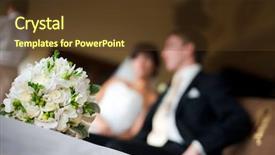  Presentation with wedding muslim couple - Colorful presentation theme enhanced with wedding bouquet with the wedding backdrop and a tawny brown colored foreground