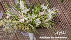  Presentation with wedding white - Colorful theme enhanced with wedding-bouquet-with-white-flowers backdrop and a violet colored foreground