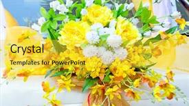  Presentation with wedding calla lily - Amazing slide set having wedding bouquet backdrop and a yellow colored foreground