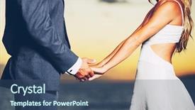  Presentation with married - Audience pleasing presentation consisting of wedding bride and groom just backdrop and a ocean colored foreground