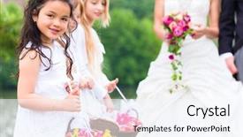  Presentation with flower wedding - Theme having wedding bride and groom background and a sky blue colored foreground