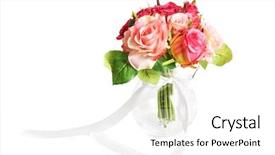  Presentation with white wedding - PPT theme having wedding bunch of flowers background and a white colored foreground