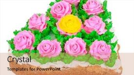  Presentation with roses - PPT theme having wedding burlap - cake with roses background and a  colored foreground