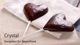 Presentation with chocolate - Amazing presentation theme having wedding burlap - chocolate heart shaped candies backdrop and a soft green colored foreground