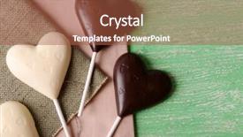  Presentation with chocolate - Beautiful slide set featuring wedding burlap - chocolate heart shaped candies backdrop and a red colored foreground