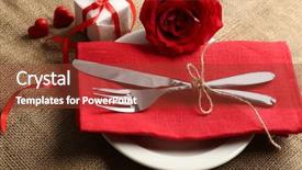  Presentation with table setting - Beautiful PPT theme featuring wedding burlap - festive table setting for valentine backdrop and a  colored foreground
