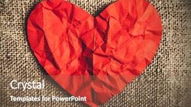  Presentation with paper heart from music book - Colorful slide set enhanced with wedding burlap - heart of red paper backdrop and a  colored foreground
