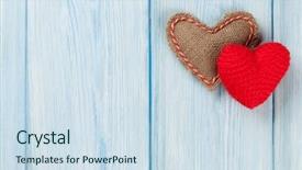  Presentation with valentines day - Colorful presentation enhanced with wedding burlap - valentines day handmaded hearts backdrop and a  colored foreground