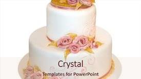  Presentation with wedding roses - Slide deck consisting of wedding cake decorated with marzipan background and a  colored foreground