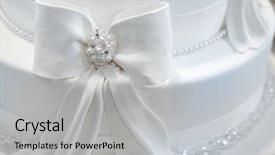  Presentation with pearls - Presentation enhanced with wedding cake decorated with pearls background and a light gray colored foreground