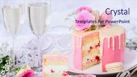  Presentation with pink wedding - Audience pleasing PPT layouts consisting of wedding cake with pink frosting backdrop and a sky blue colored foreground