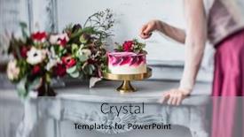  Presentation with vanilla - Colorful theme enhanced with wedding-cake-with-vanilla-cream backdrop and a light gray colored foreground