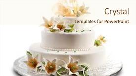  Presentation with cake - Audience pleasing PPT layouts consisting of wedding cake backdrop and a cream colored foreground