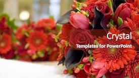  Presentation with calla lily - Cool new presentation design with wedding calla lily - deep red and purple bouquets backdrop and a tawny brown colored foreground