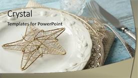  Presentation with cutlery easter table setting - Presentation design consisting of wedding candles - empty plate cutlery napkin background and a  colored foreground