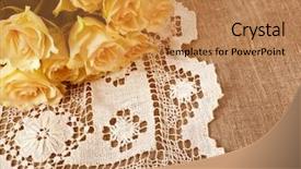  Presentation with wedding card - Amazing PPT layouts having wedding card with bunch backdrop and a gold colored foreground