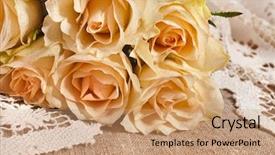  Presentation with wedding card - Amazing PPT theme having wedding card with bunch backdrop and a coral colored foreground