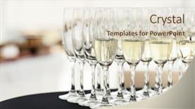  Presentation with champagne - Slide deck having wedding catering event - champagne glasses background and a lemonade colored foreground