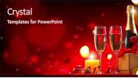  Presentation with romantic gift - Theme enhanced with wedding celebrating wide angle format background and a black colored foreground