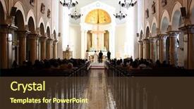  Presentation with catholic wedding - Presentation enhanced with wedding ceremony catholic church background and a tawny brown colored foreground