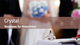  Presentation with catholic wedding - PPT theme featuring wedding ceremony in church background and a violet colored foreground