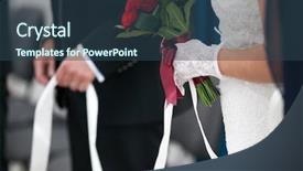  Presentation with christian wedding - Theme with wedding ceremony in church background and a ocean colored foreground