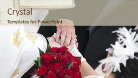  Presentation with catholic wedding - Slides having wedding ceremony in church background and a soft green colored foreground