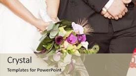  Presentation with wedding anniversary - PPT theme with wedding ceremony in church background and a soft green colored foreground