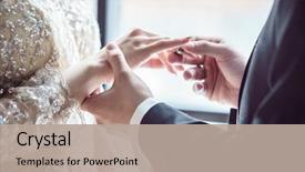  Presentation with ceremony - Slide set having wedding ceremony in hall background and a mint green colored foreground