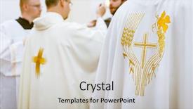  Presentation with wedding mass - PPT theme featuring wedding ceremony nuptial mass background and a light gray colored foreground