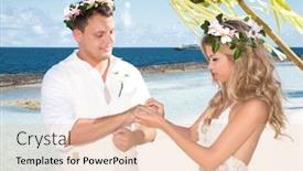  Presentation with tropical wedding - Amazing PPT layouts having wedding-ceremony-on-a-tropical backdrop and a lemonade colored foreground