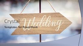  Presentation with design for 50th wedding anniversary - Beautiful slide set featuring wedding-ceremony-wooden-arrow-location backdrop and a lemonade colored foreground