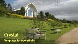  Presentation with catholic wedding - Presentation featuring wedding chapel background and a tawny brown colored foreground