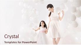  Presentation with daughter mother - Beautiful slide deck featuring wedding childhood - beautiful mother and daughter backdrop and a lemonade colored foreground