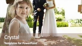  Presentation with flower wedding - Colorful slide set enhanced with wedding childhood - portrait of a cute girl backdrop and a  colored foreground