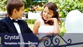  Presentation with bride - Cool new PPT theme with wedding childhood - portrait of boy groom backdrop and a navy blue colored foreground